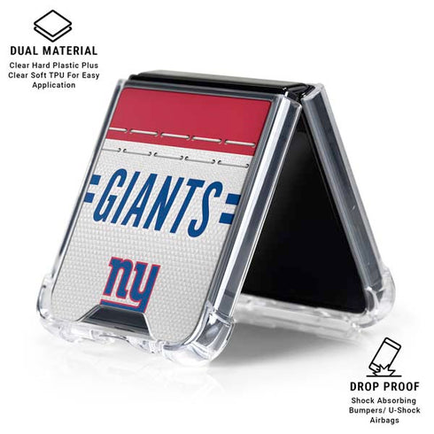 NFL New York Giants White Striped Galaxy Z Flip6 Clear Case